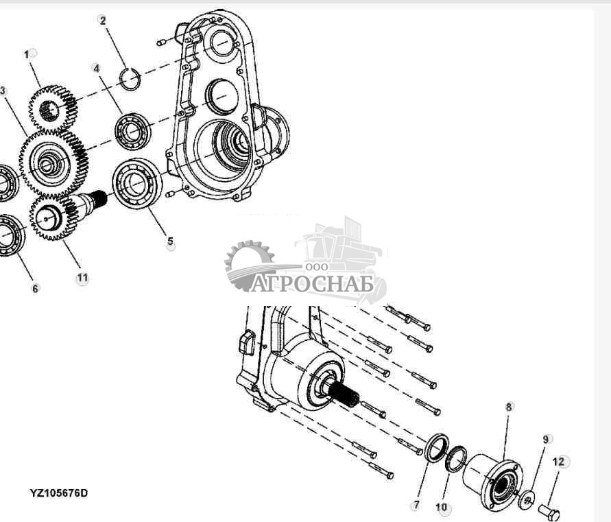 YZ105675 Привод механизма отбора мощности (TC) 